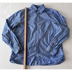 Converse One Star Button Up Shirt Blue & Pink Men's Large Excellent